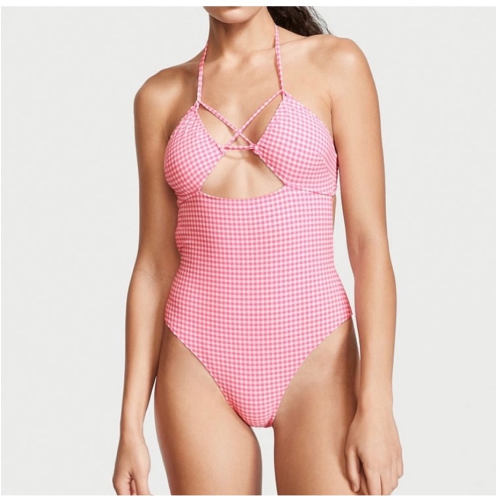 Victoria's Secret Pink One Piece Swimsuit Sweetheart Neckline